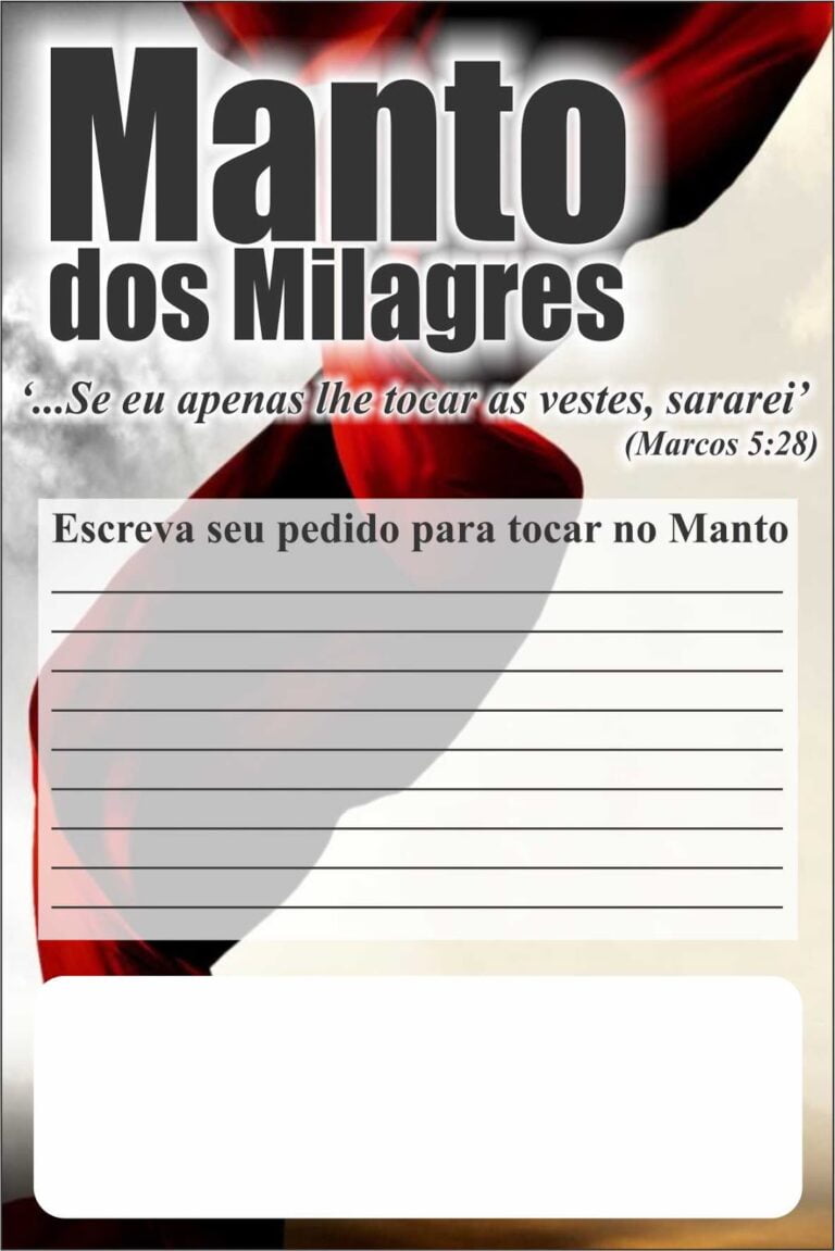 Folheto Manto dos Milagres Canal Fé Forte