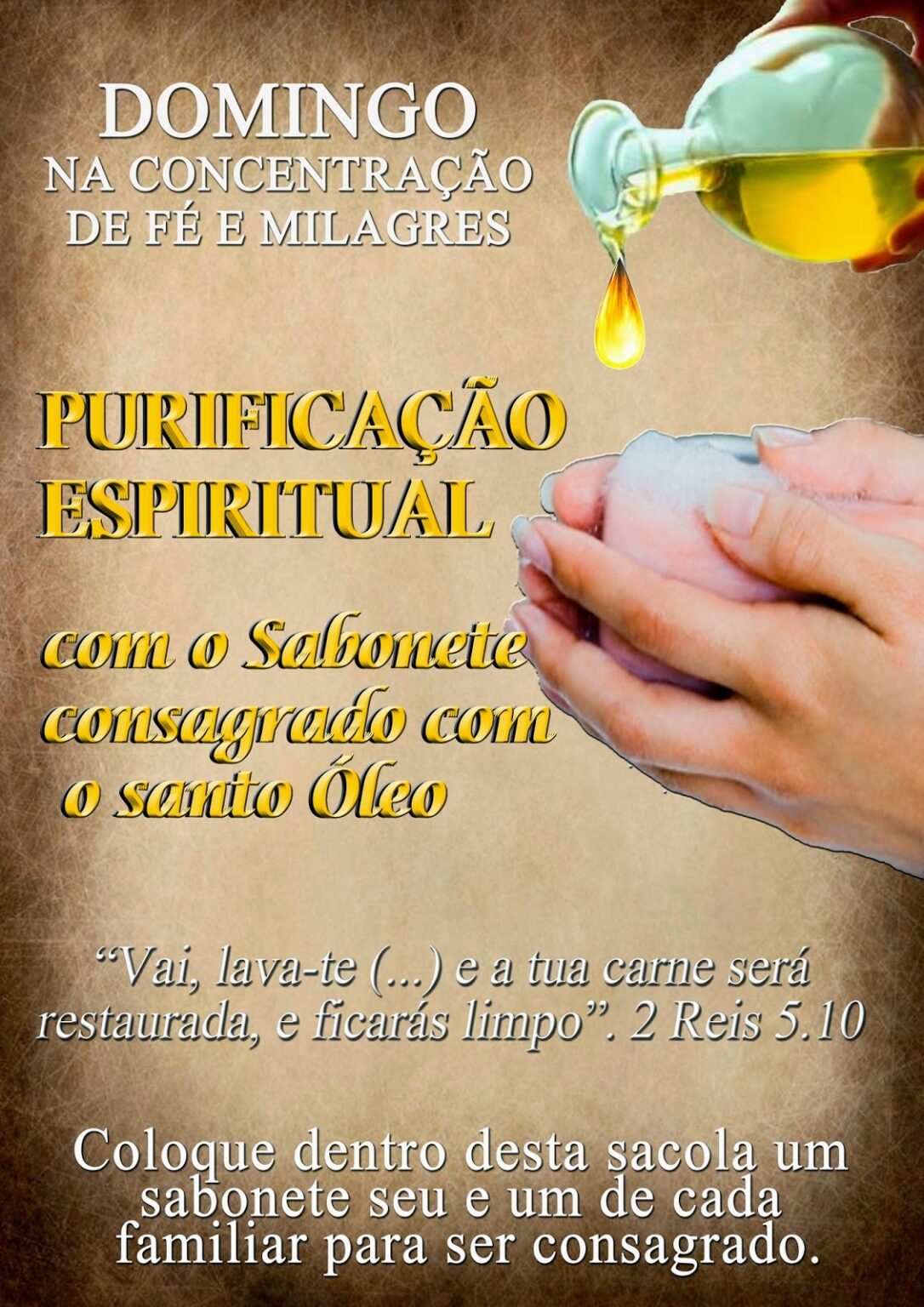 Folheto Domingo Purificação Espiritual Sabonete Canal Fé Forte