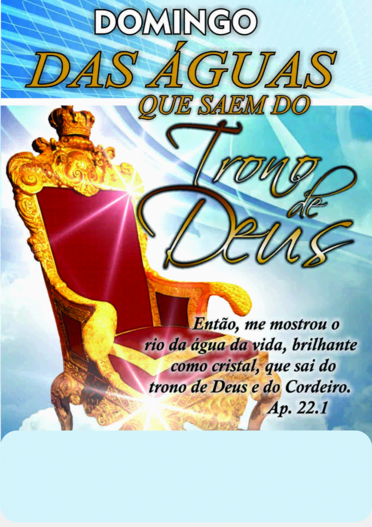 Folheto Domingo Águas Do Trono De Deus Canal Fé Forte