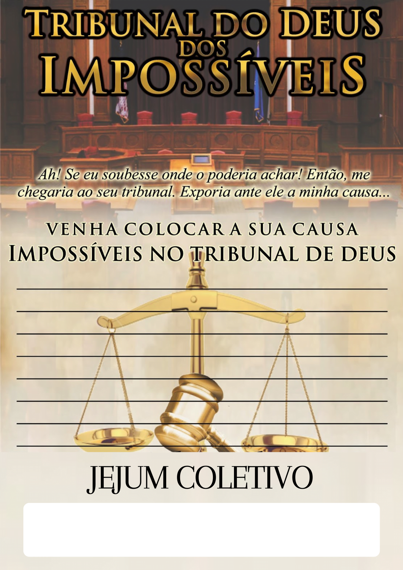 Folheto Jejum Coletivo No Tribunal De Deus Canal Fé Forte