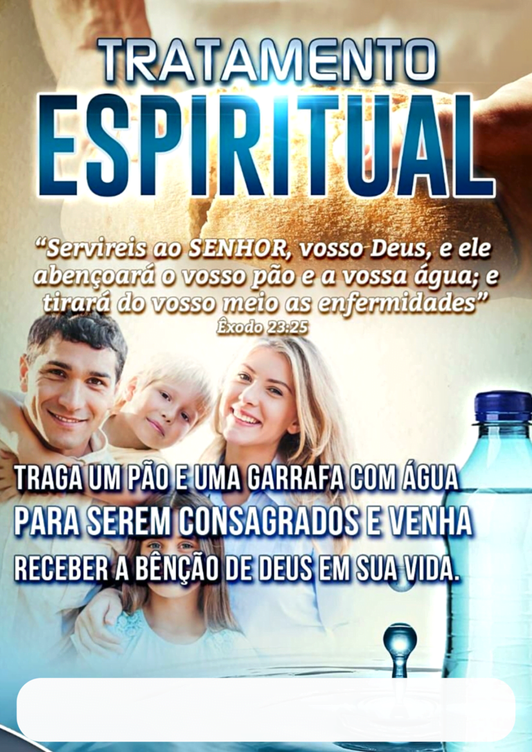 Folheto Tratamento Espiritual Água E Pão Canal Fé Forte